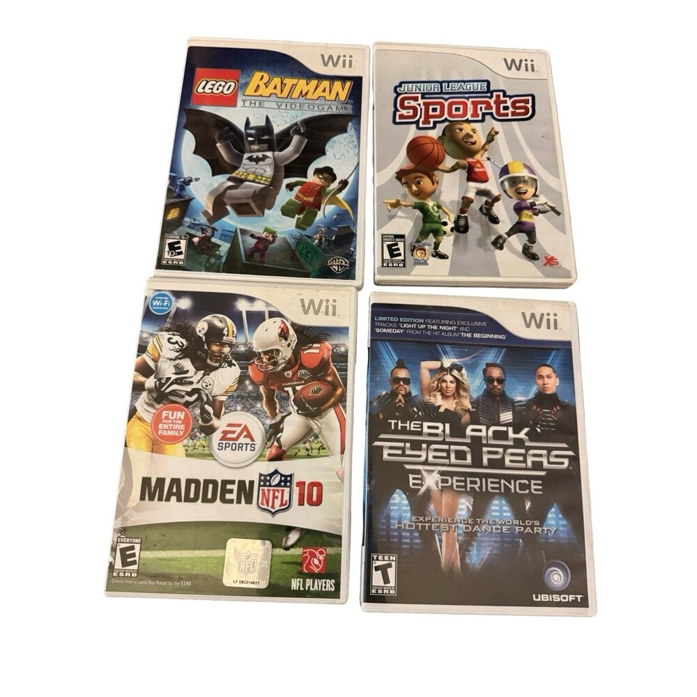 Nintendo Wii Game Lot LEGO Batman Madden NFL 10 Sports Black Eyed Peas